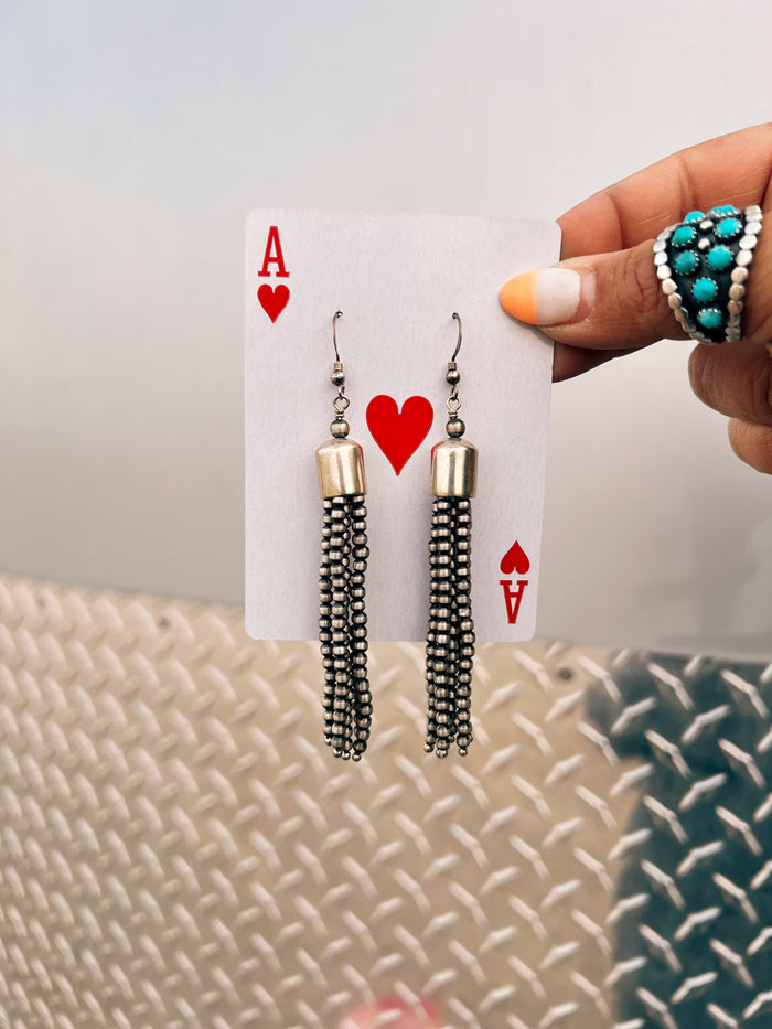 The Twila 3mm Pearl Tassel Earrings