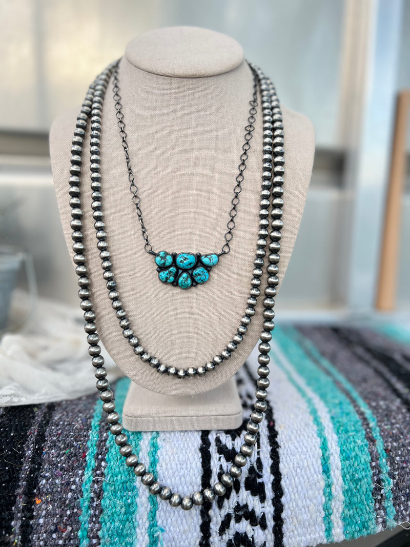 The Half Moon raw Turquoise Necklace