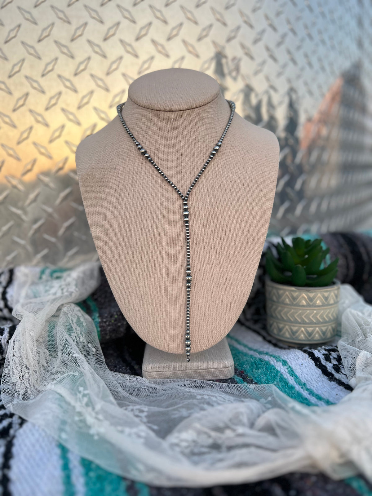 The Adalida Sterling Silver Pearl Lariat