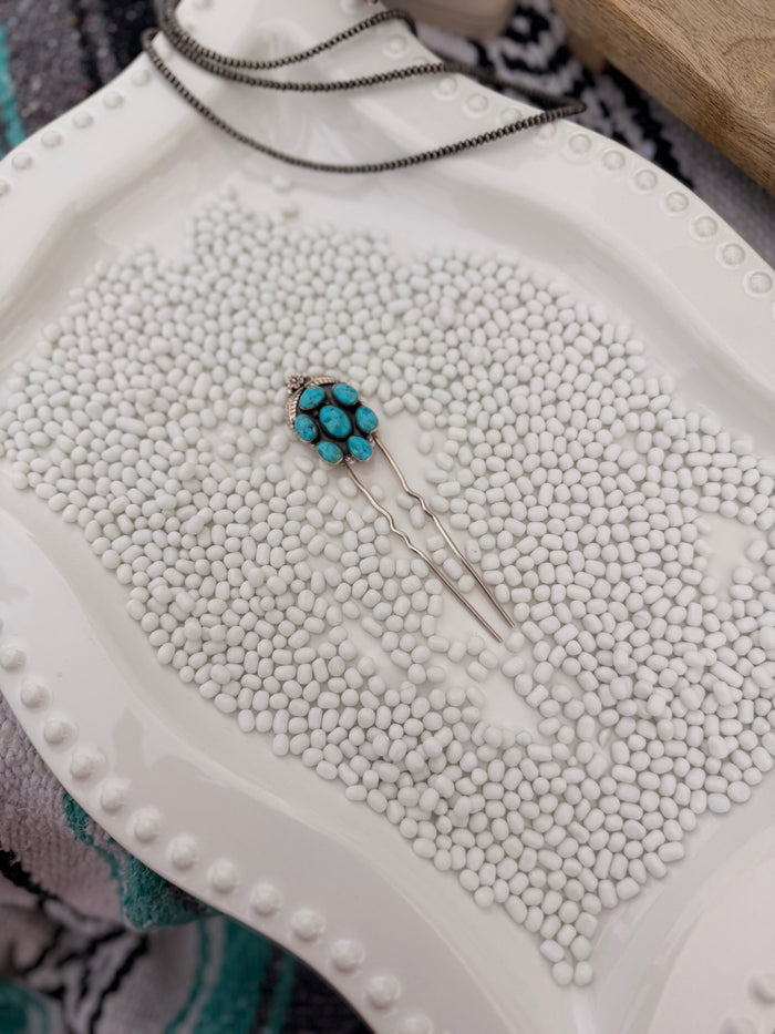 The Silver & Turquoise Hair pin