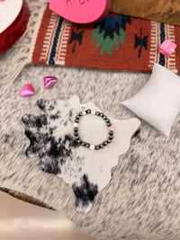 The Payton Pink and Pearls Strech Braclett