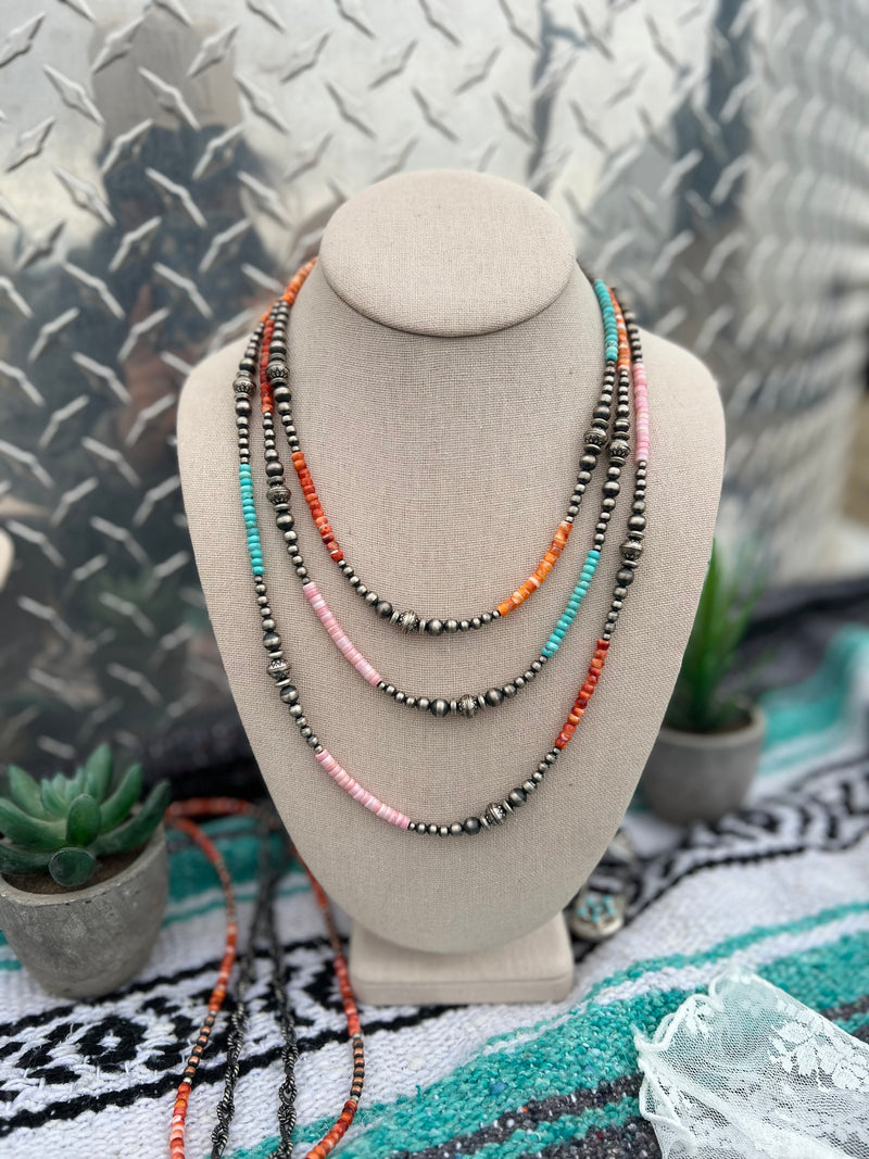 The Dixie 60" Multi Stone Pearls