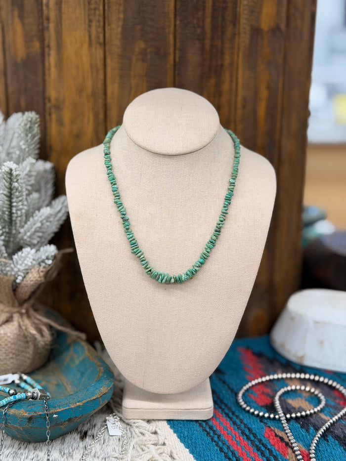 The Gina Green Turquoise Nugget Necklace Graduated