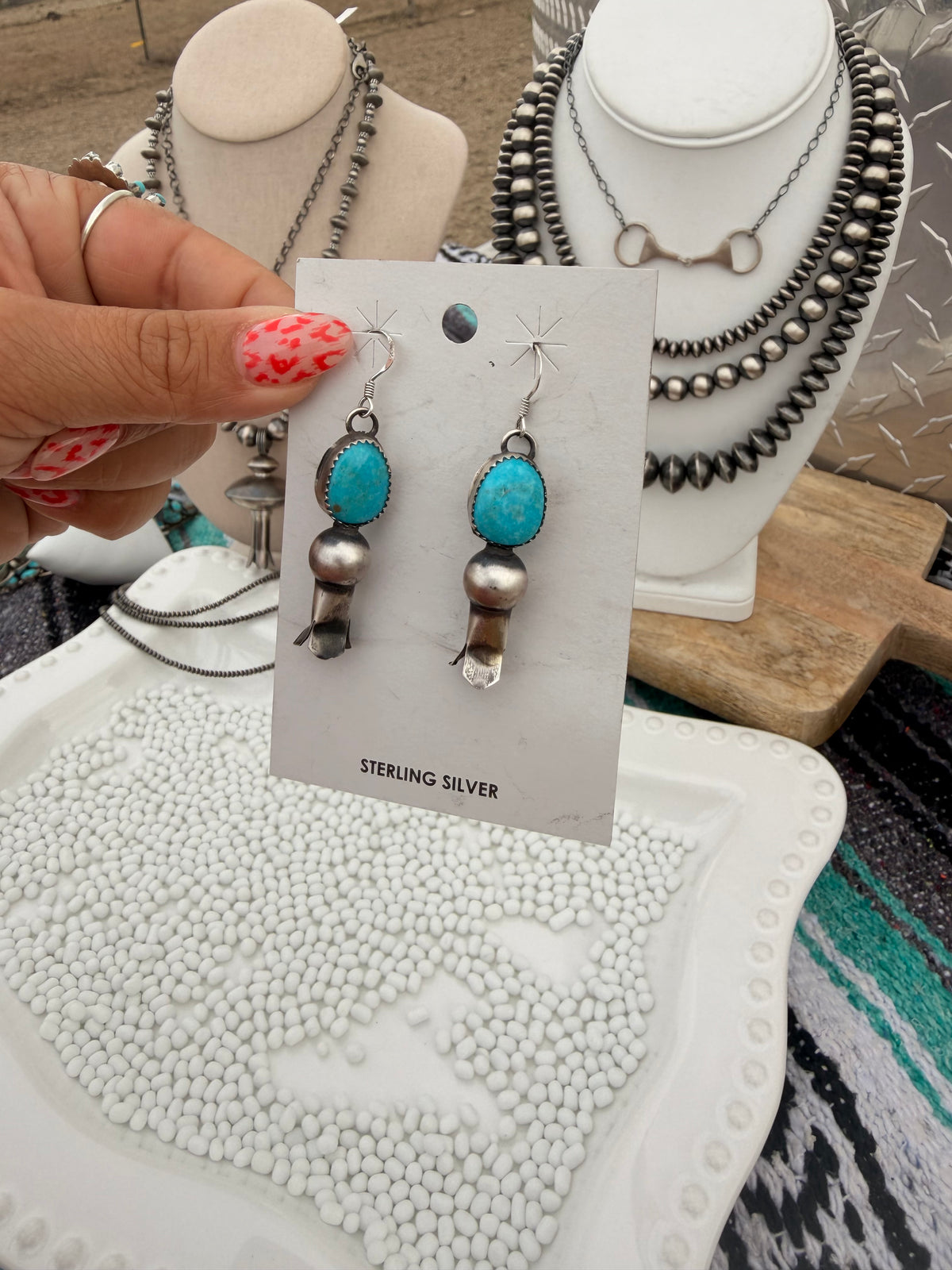 The Kingman Turquoise w/ Blossoms earrings