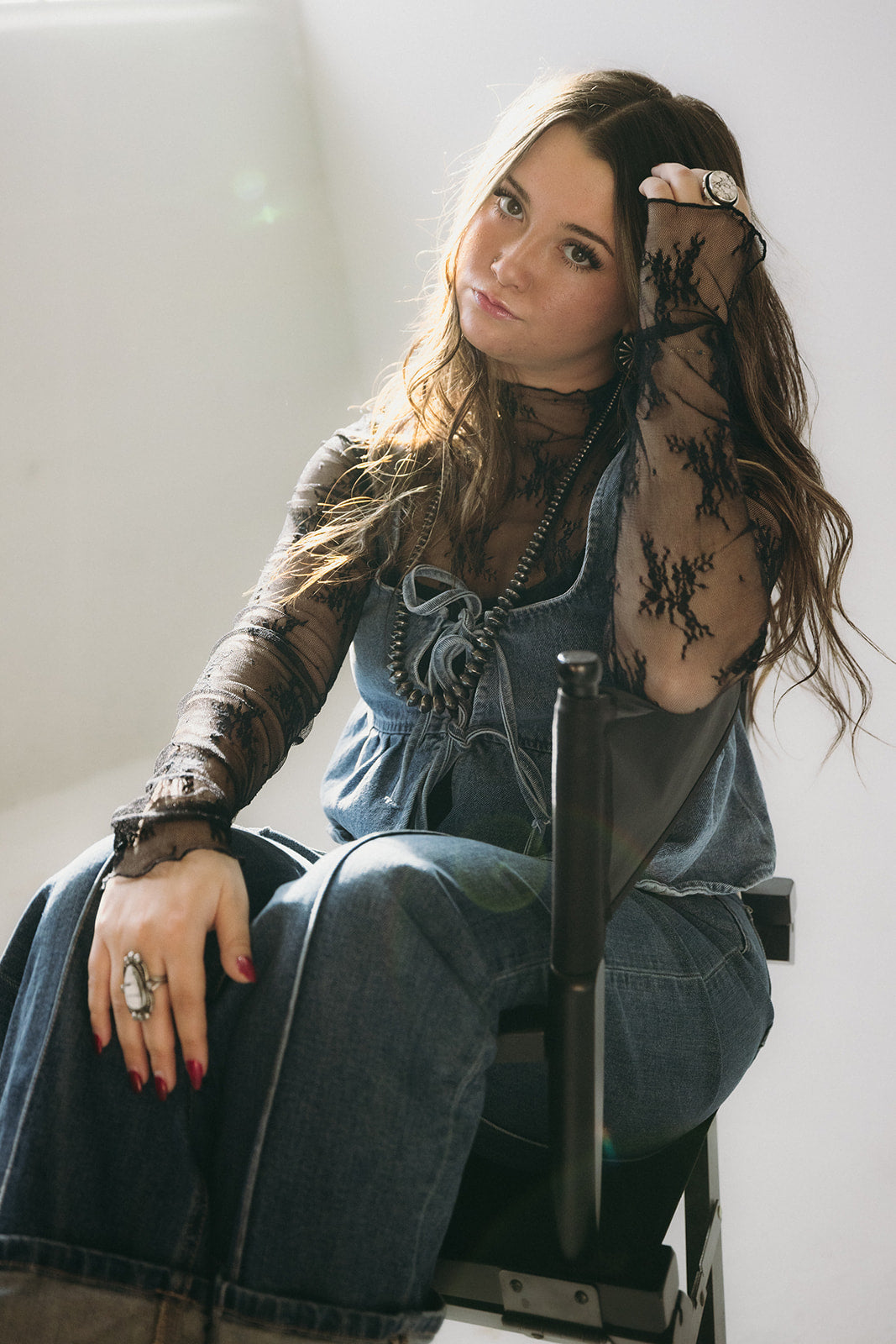 The Rilee Denim Bow Top