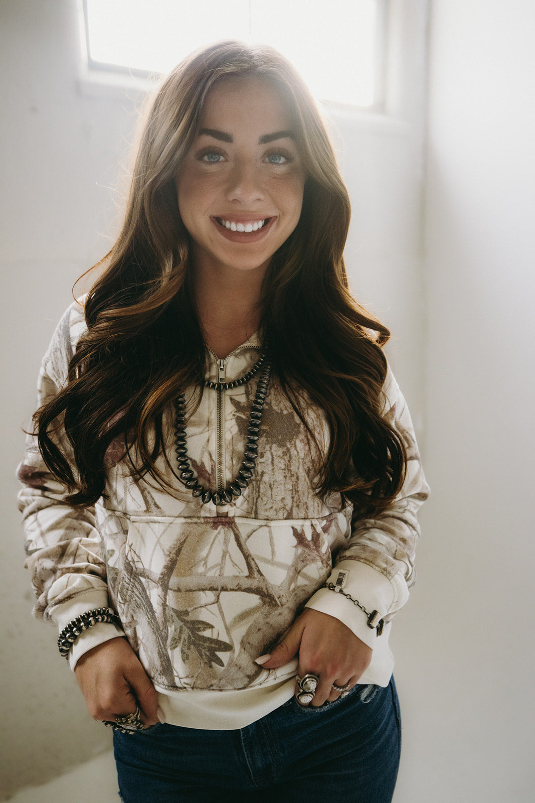 The Kay Camo Quarter Zip