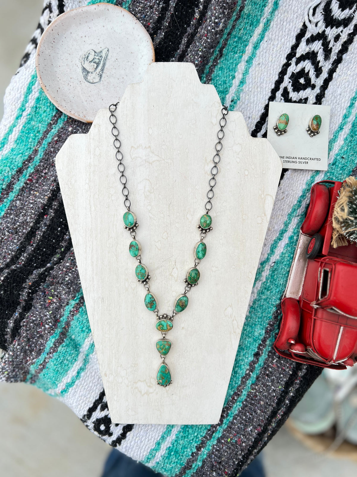 The Sonoran Gold Turquoise Statement Lariat Necklace