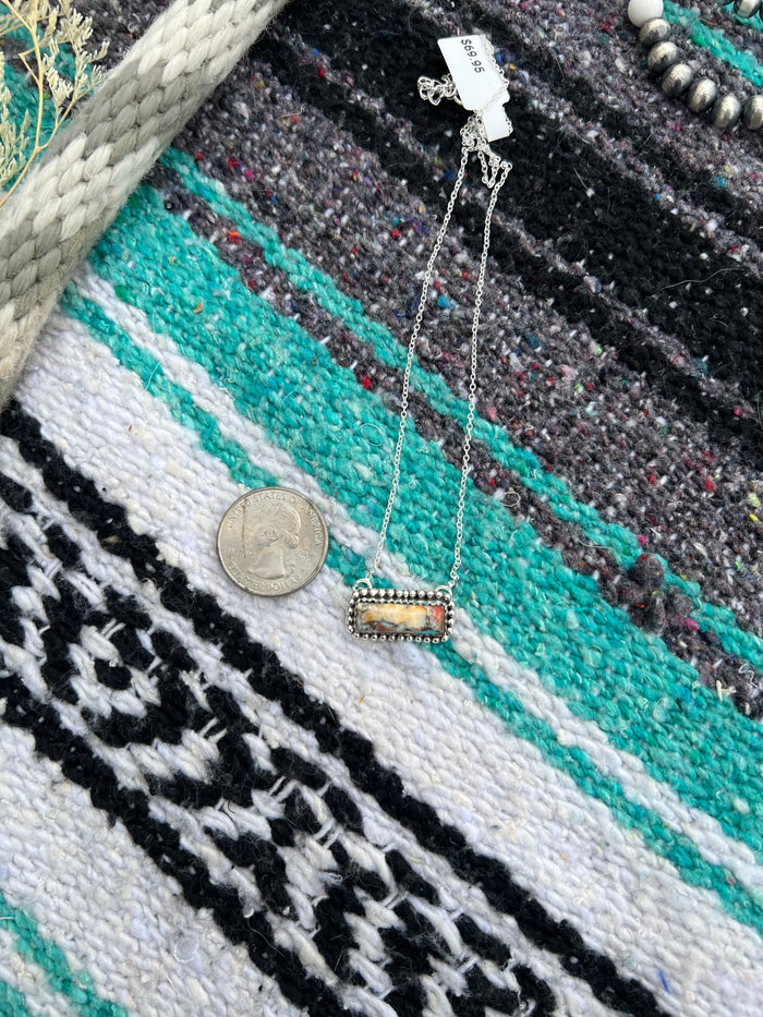 Mini Turquoise and Spiny Oyster Bar Necklace