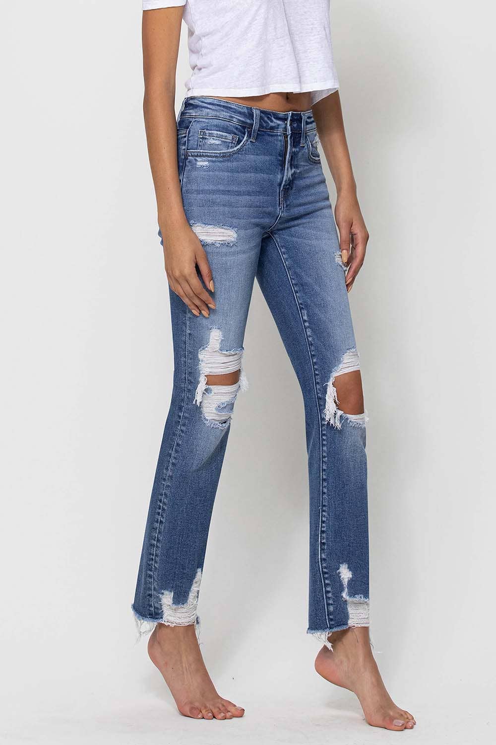 The Mid Rise Straight Jeans by Flying Monkey