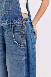 The Medium Wash Barrel Overalls