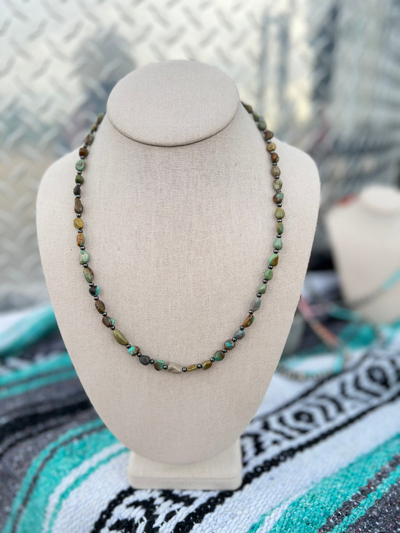 The Birdie Green Turq w/ 3mm Beads