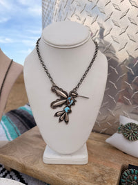 The Golden Hills Hummingbird necklace