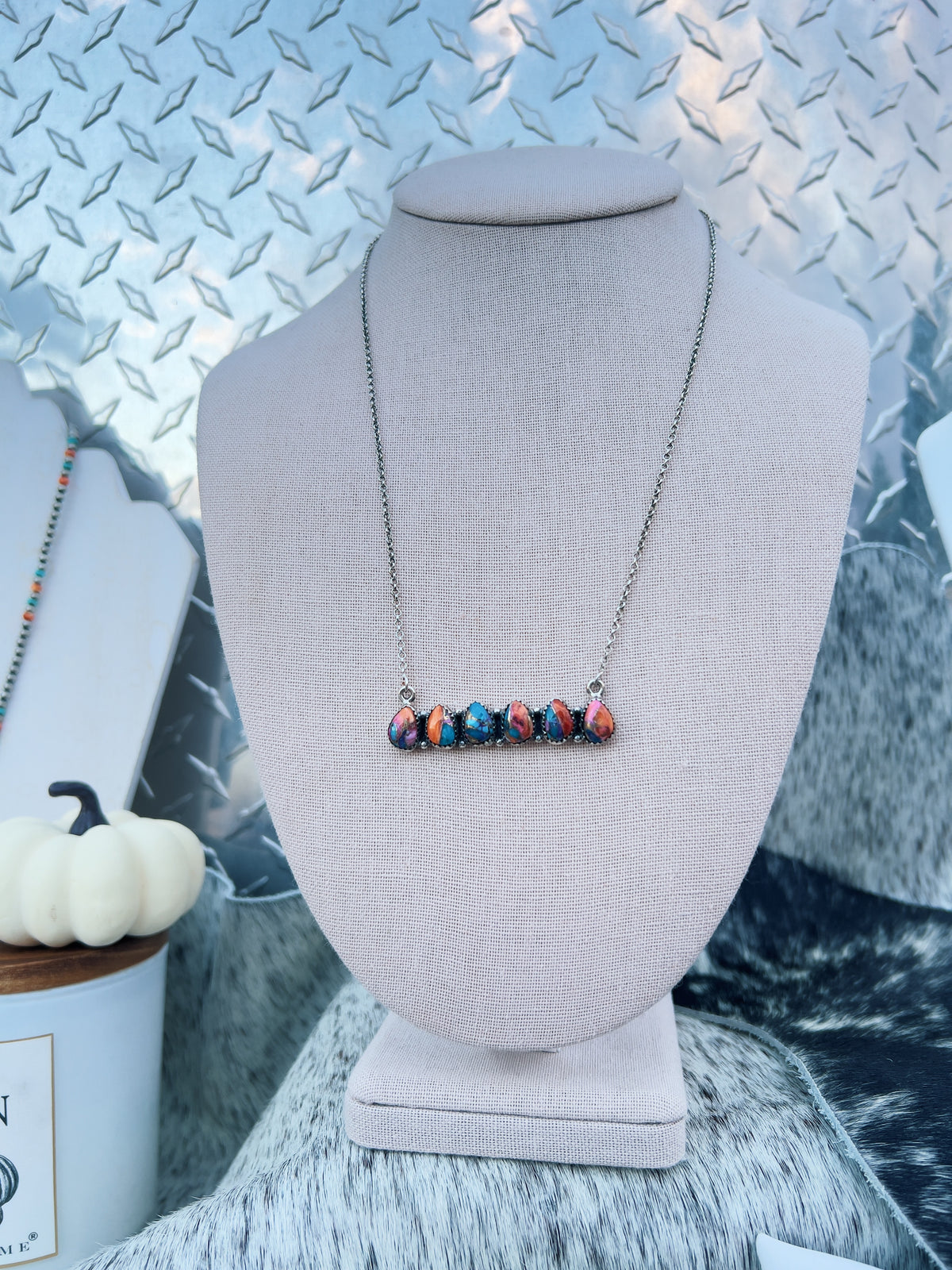 The Six Stone Pink Dahlia Necklace