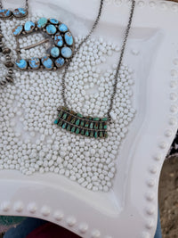 The Oaklee May Multi stone curved necklace