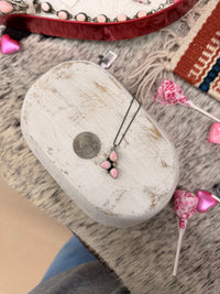 The Triple Stone Pink Conch Necklace