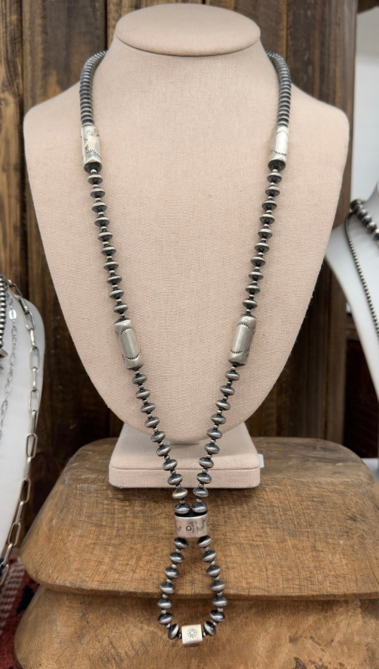 The Mae Barrel Pearl Necklace w/ Knot
