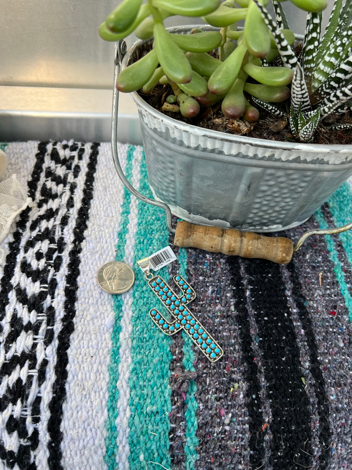 The Turquoise Cactus Pendant