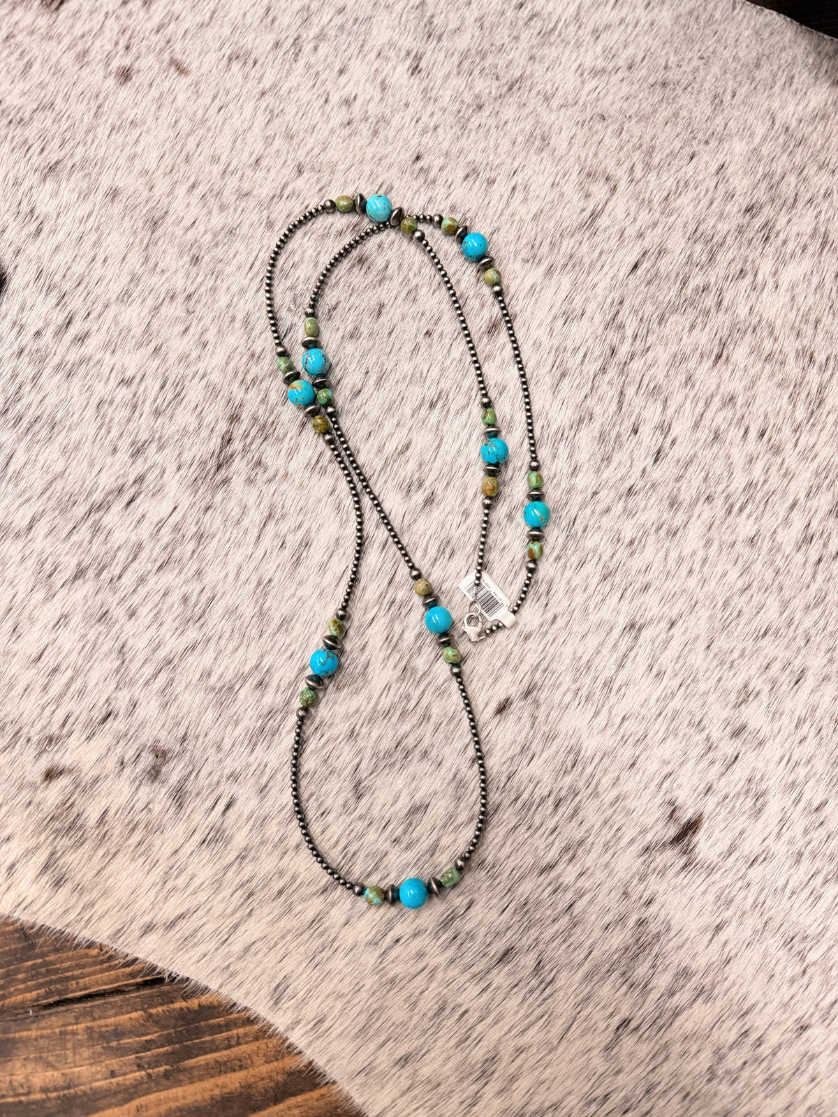 The Kira Green and Blue Turquoise Pearl Beaded Necklace