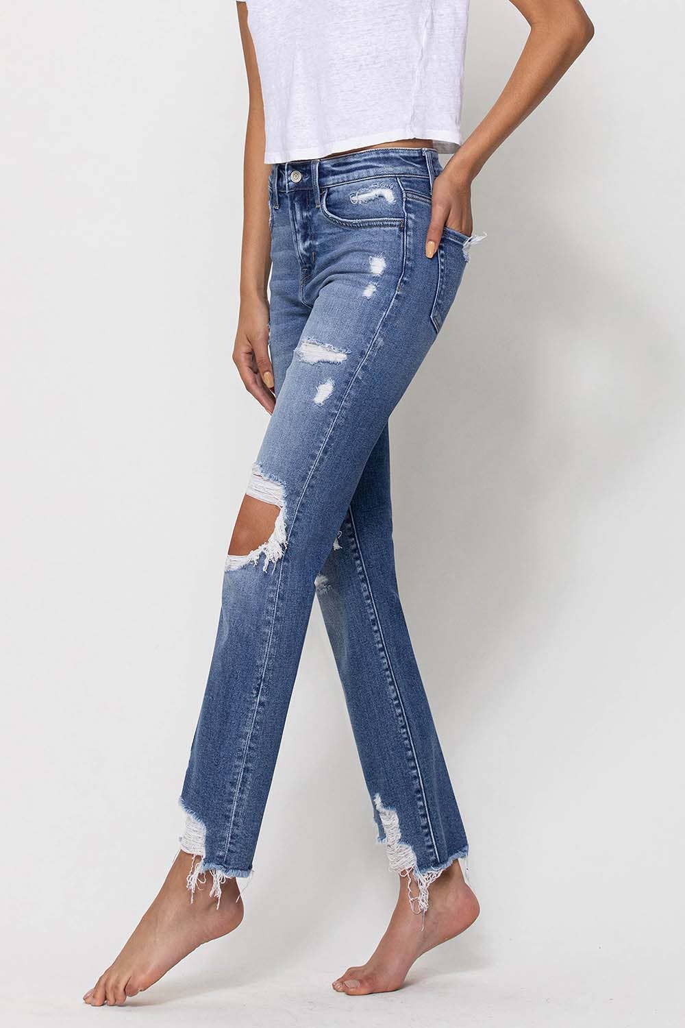 The Mid Rise Straight Jeans by Flying Monkey