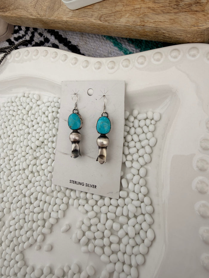 The Kingman Turquoise w/ Blossoms earrings
