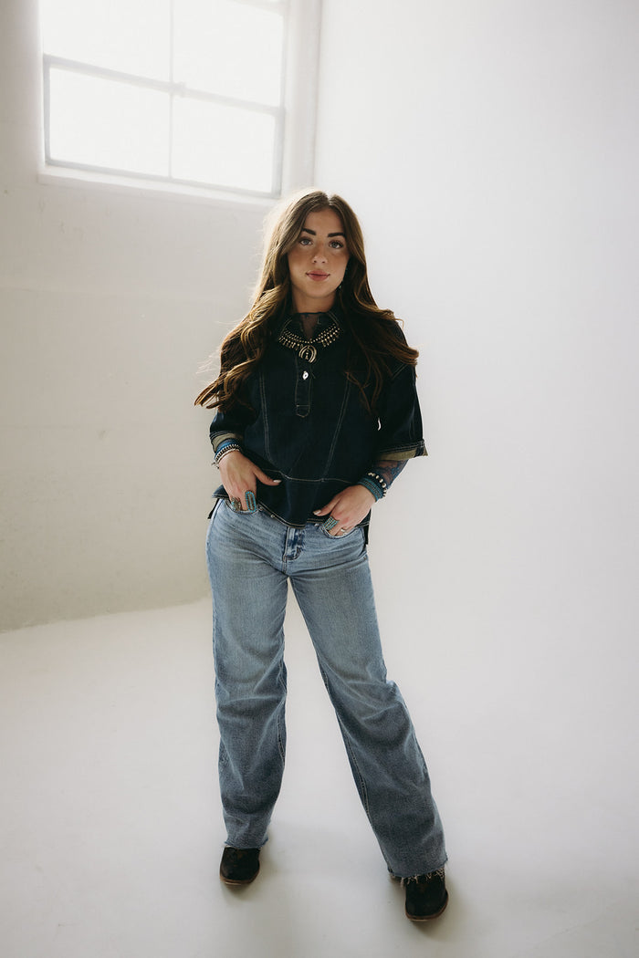 The Josie Wide Leg Jeans w/ Raw Hem