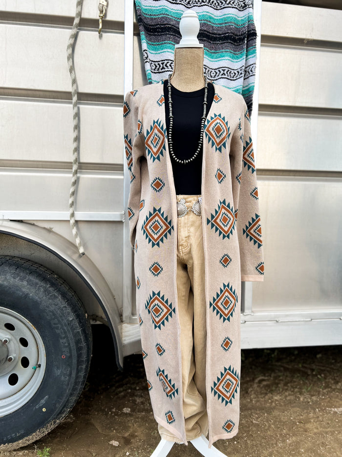 The long Aztec Cardigan