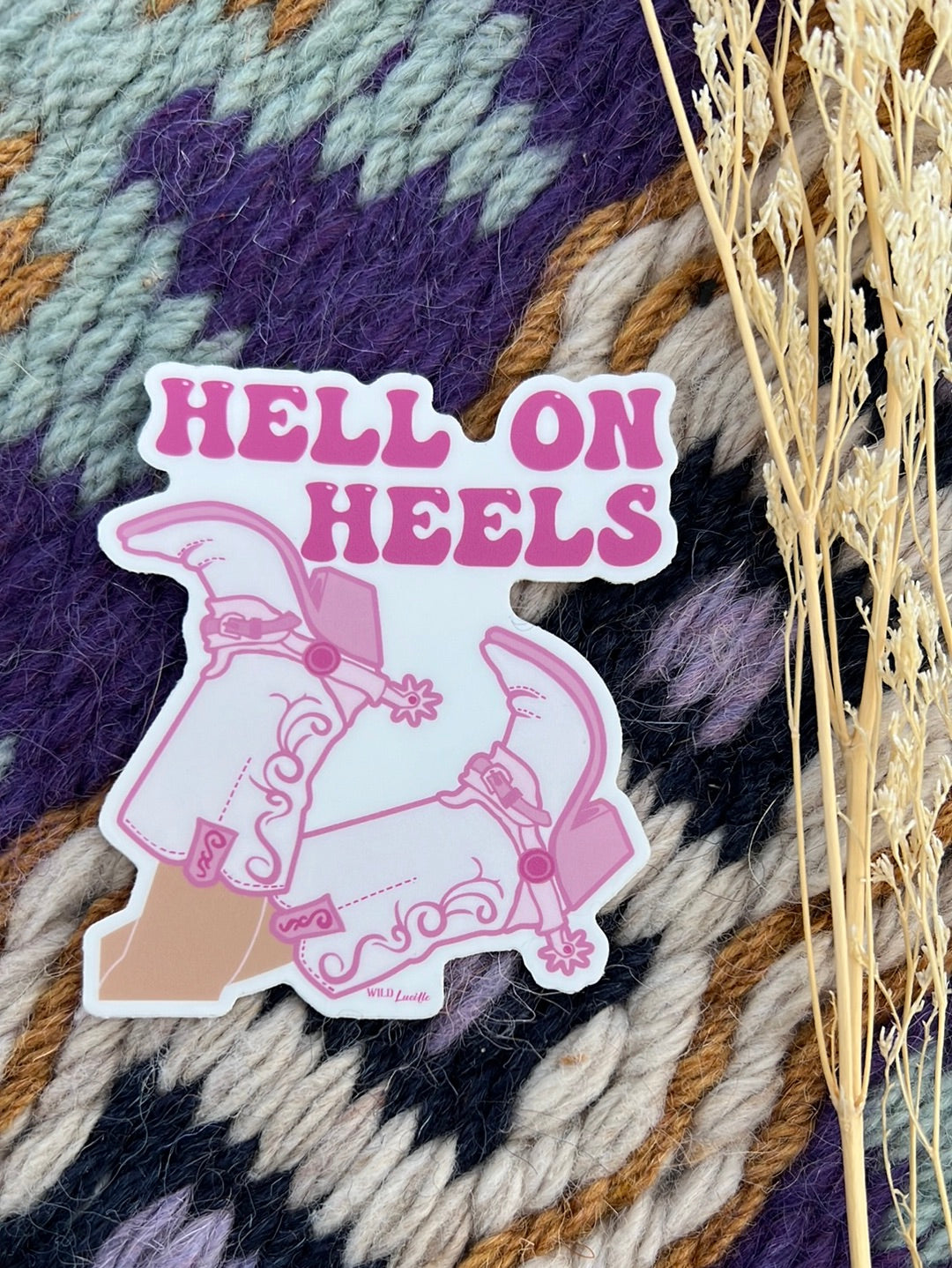 Hell on heels sticker