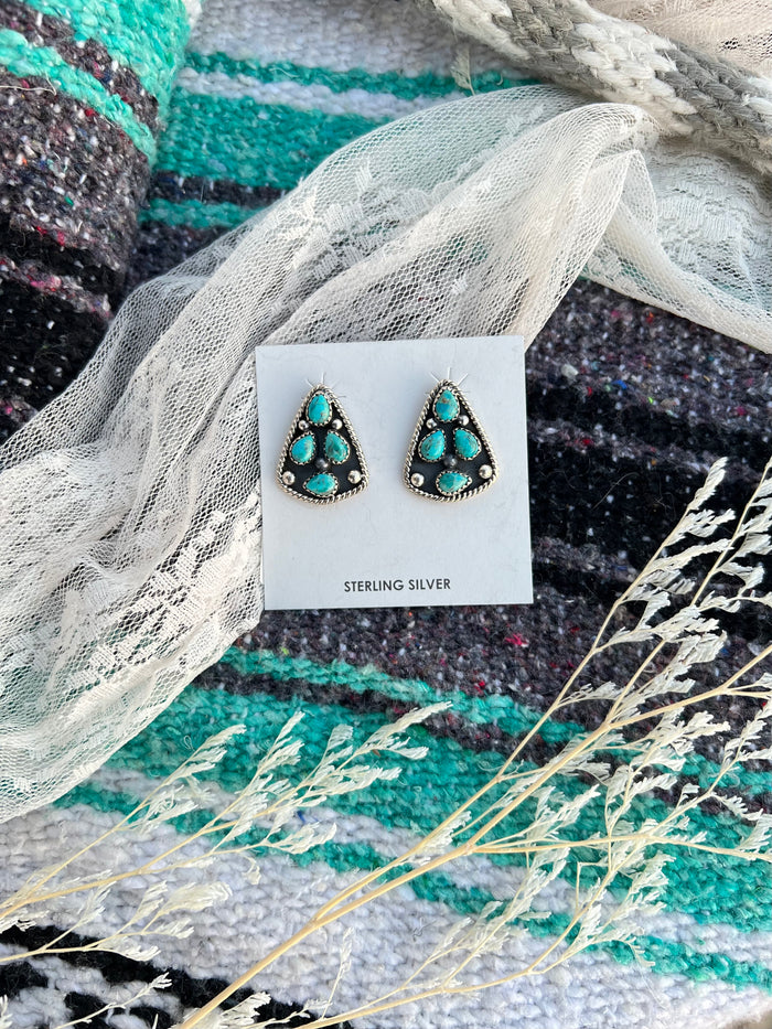 The Four Stone Triangle Earrings