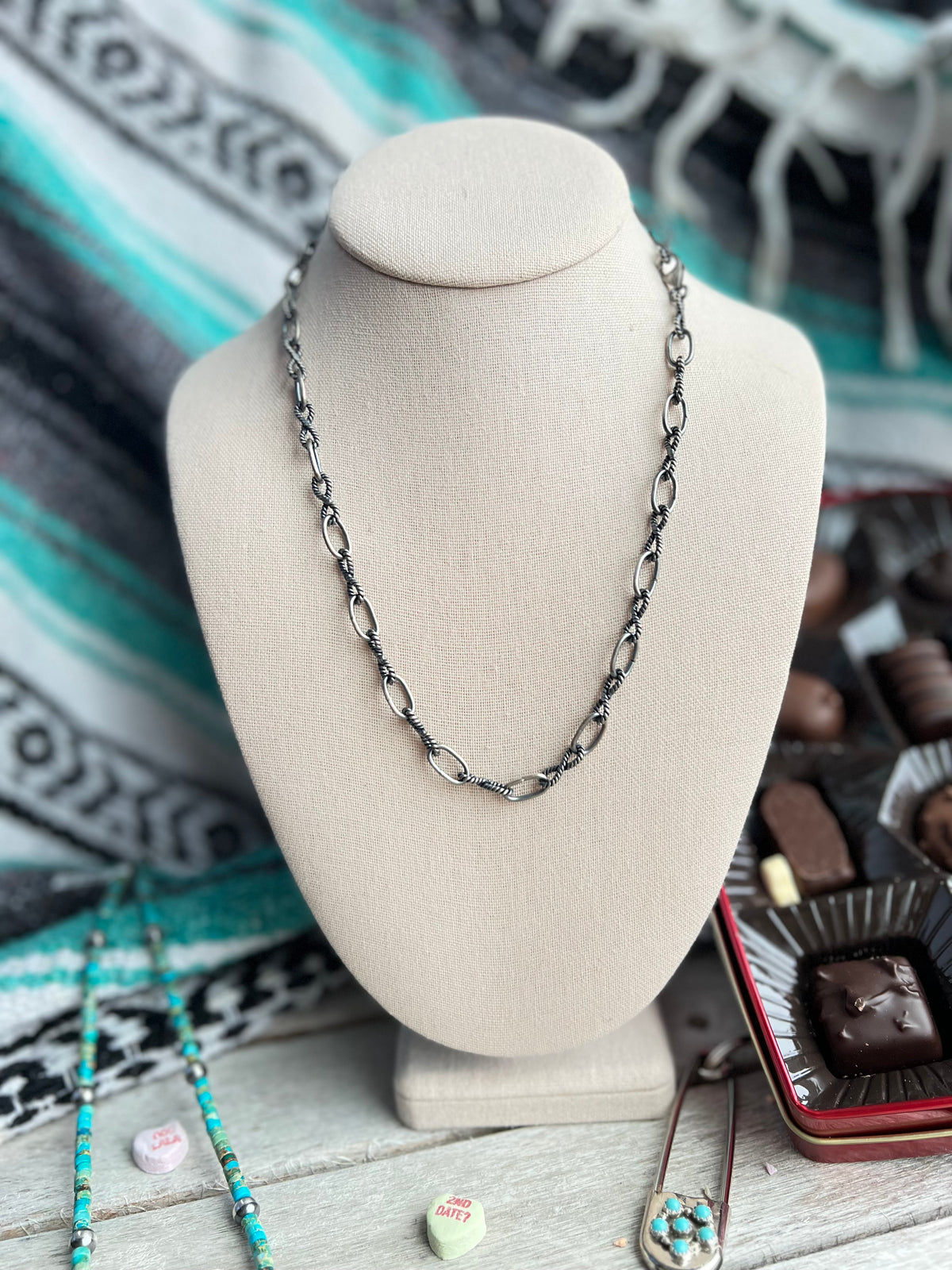 The Twisted Silver Linked Necklace