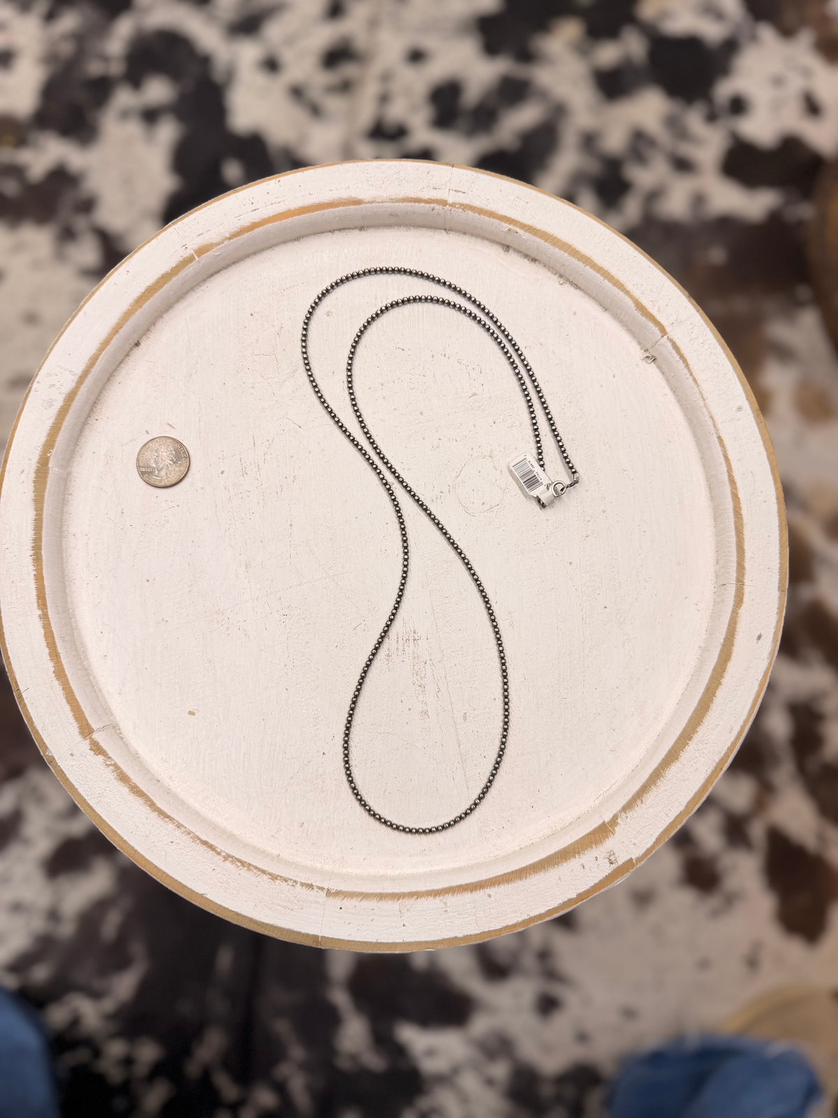 The Marg 3mm Long Silver Pearl Neklace