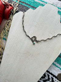 Silver chain linked letter necklaces