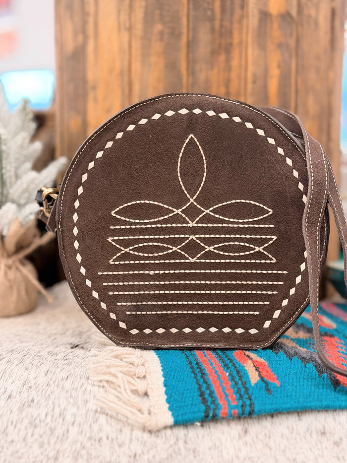 The Cindy Brown Boot Stitch Purse