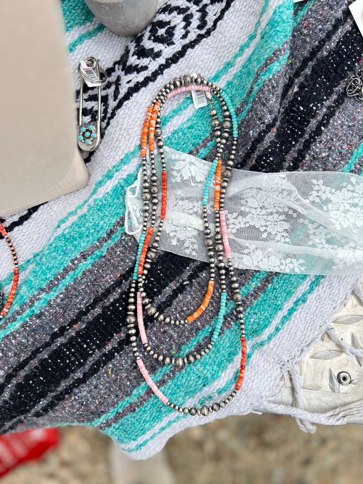 The Dixie 60" Multi Stone Pearls