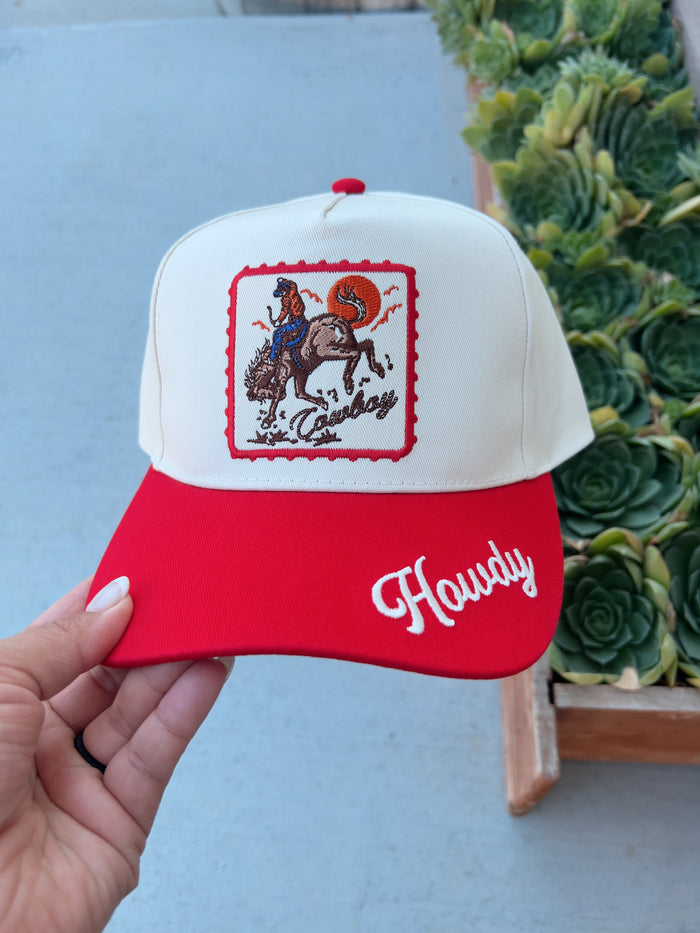 Howdy Cowboy Postal Stamp Trucker