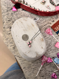 The Triple Stone Pink Conch Necklace