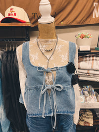 The Double Bow Denim tank