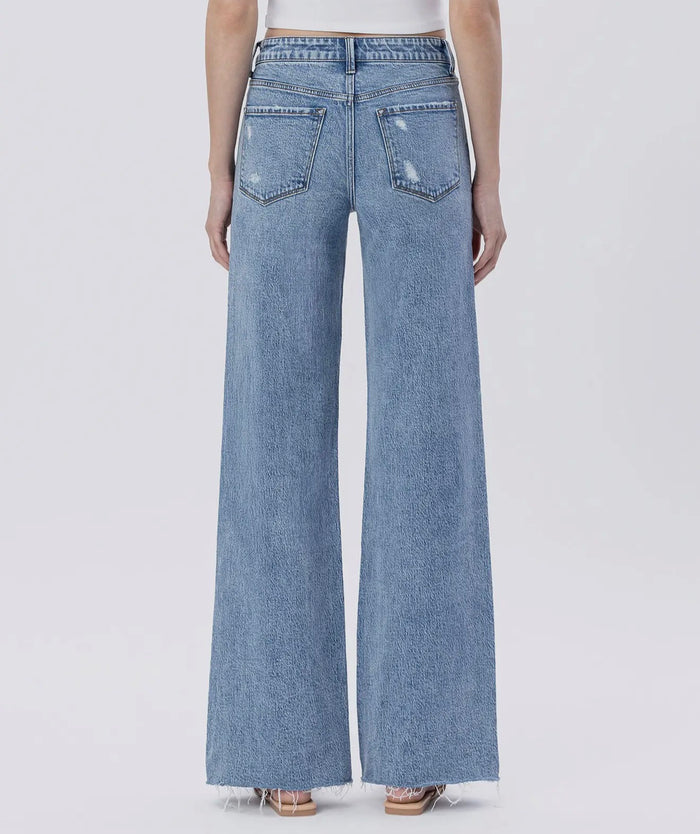 The Josie Wide Leg Jeans w/ Raw Hem