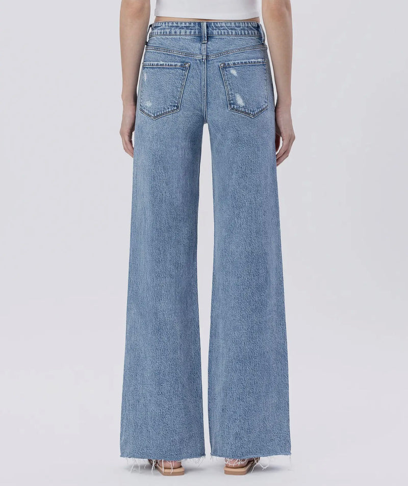 The Josie Wide Leg Jeans w/ Raw Hem