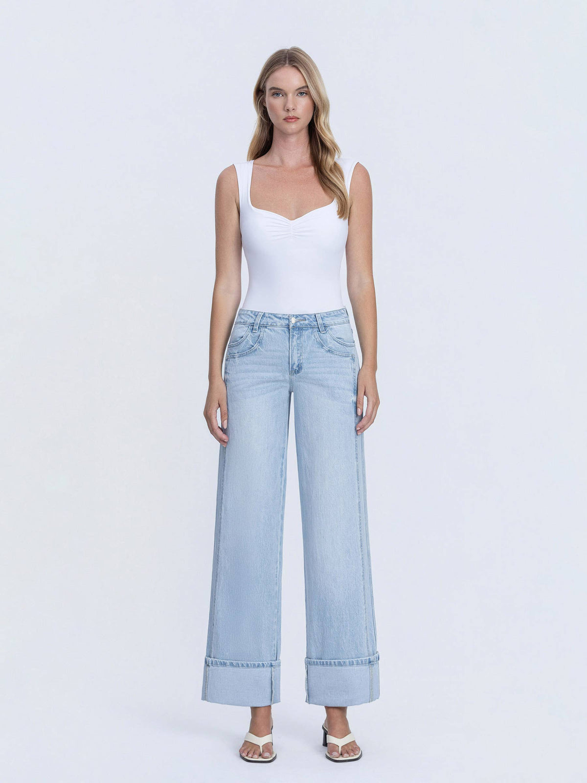 The Waycee Light Wash double seam Jeans
