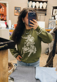 The wild & western olive sweater