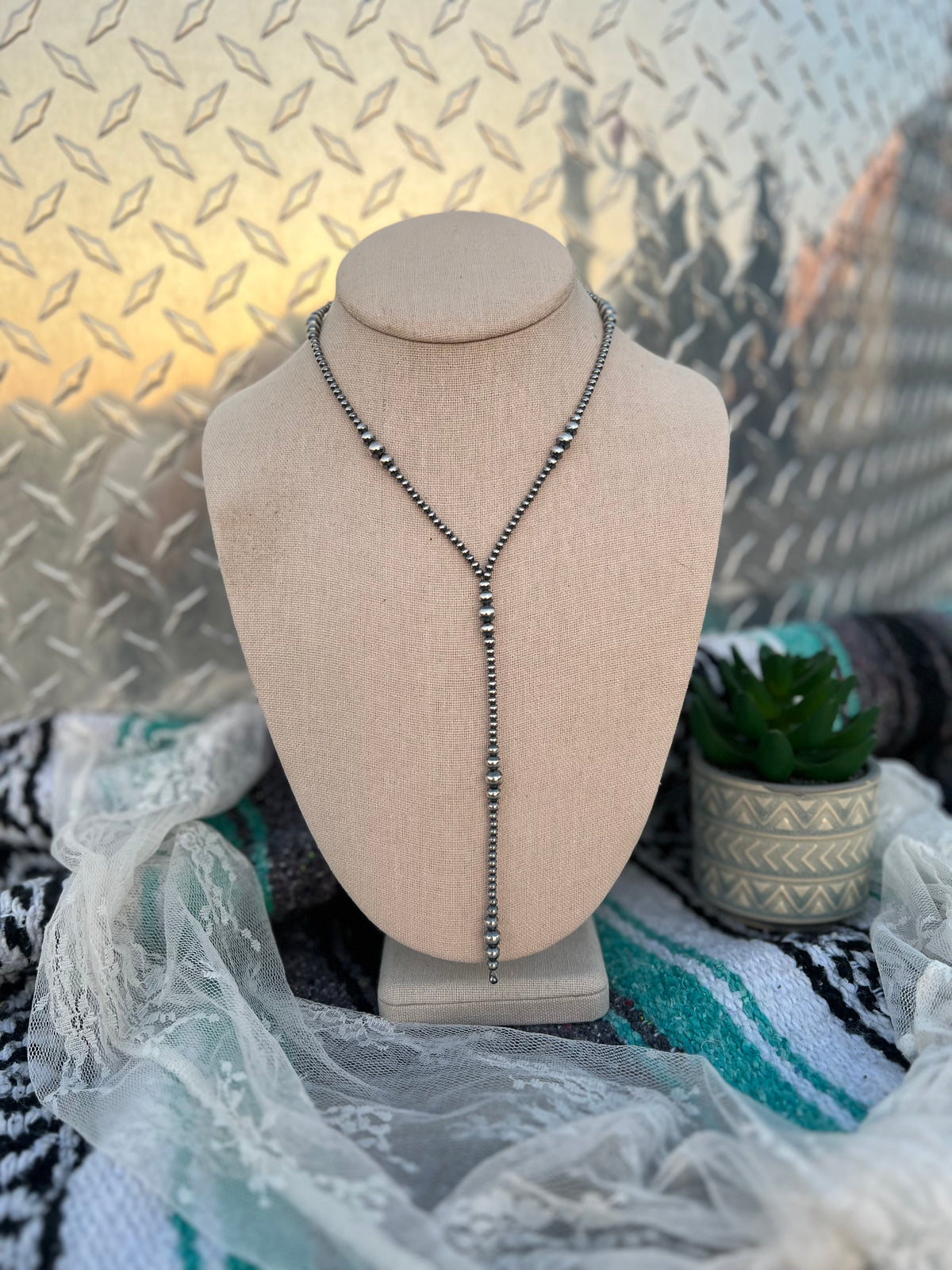 The Adalida Sterling Silver Pearl Lariat