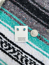 Turquoise & Silver Stud Earrings