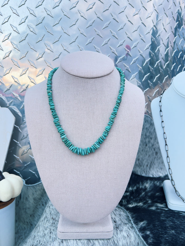 Turquoise Chip Bead Graduated Necklace
