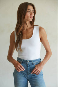 The Double Layered Seamless White Tank