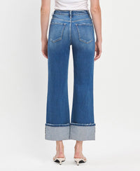 90'S VINTAGE SUPER HIGH RISE CUFFED FLARE JEANS By Flying Monkey