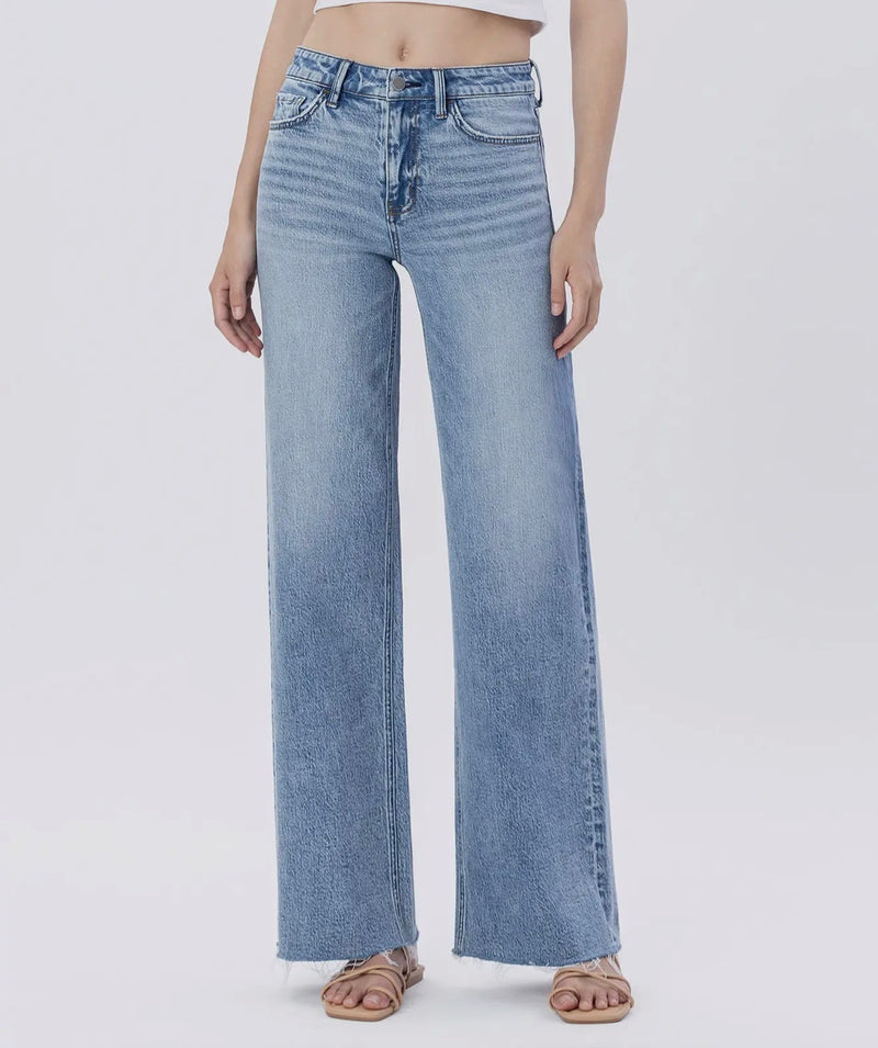 The Josie Wide Leg Jeans w/ Raw Hem