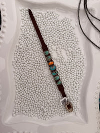 The Multi Stone Leather Bracelet