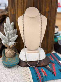 The Tara 36” long Silver Pearl Necklace