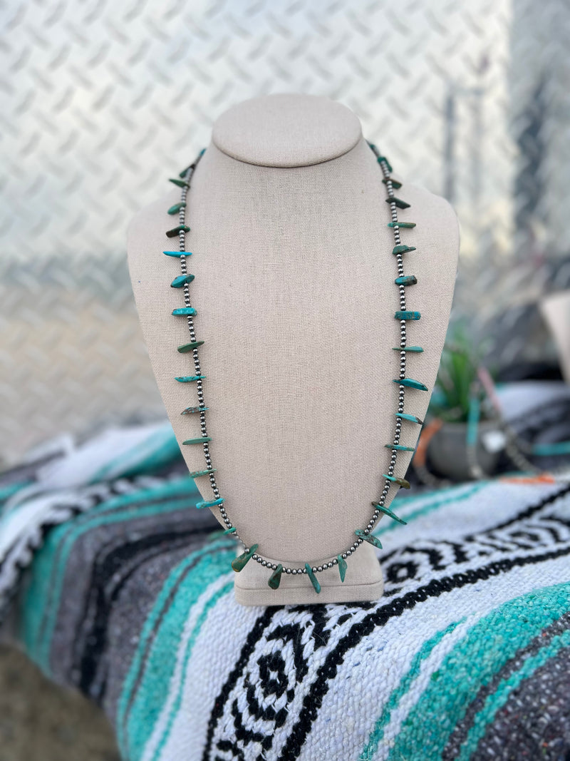 The Maise 3mm Pearls w/ Turquoise Chunks