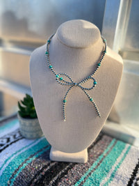 Sterling Silver Pearl Bow with Turquoise